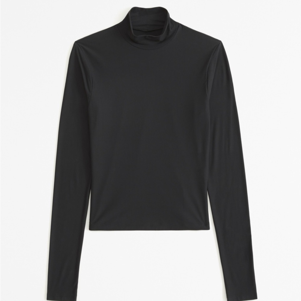 Black Turtleneck Long Sleeve Top